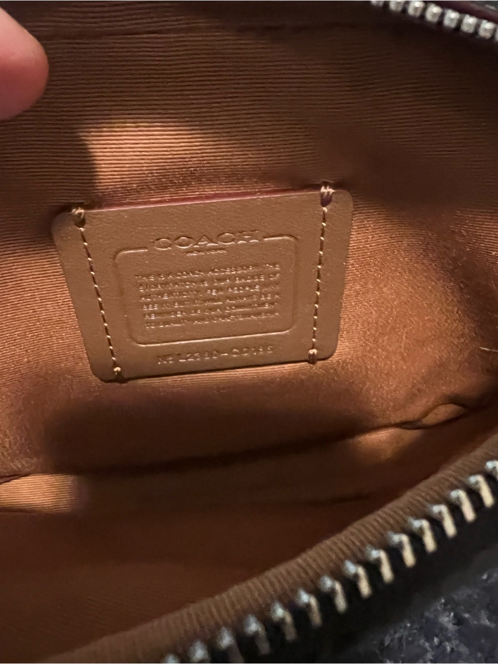 Coach Black Signature Canvas Belt Bag with brown Leather Tag - Picture 4 of 5